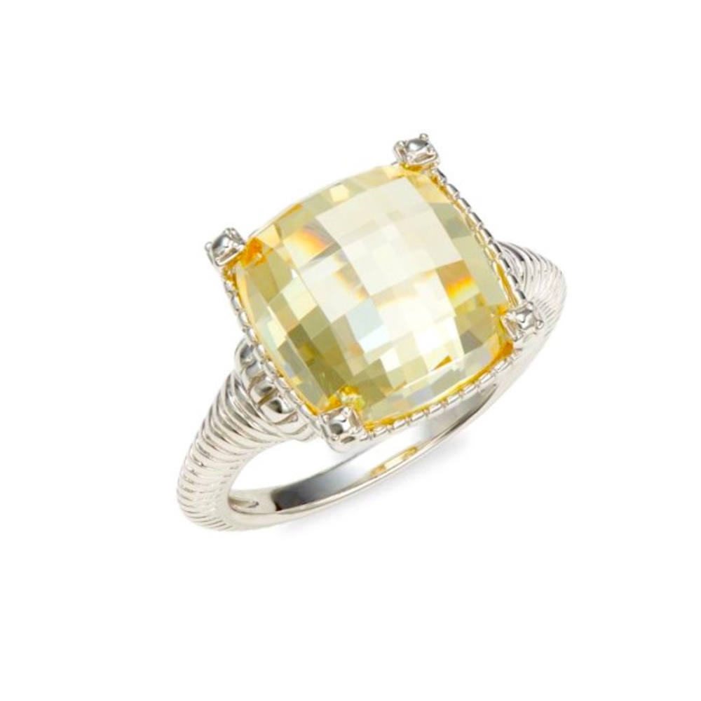 Judith Ripka Canary Crystal & Sterling Silver Ring